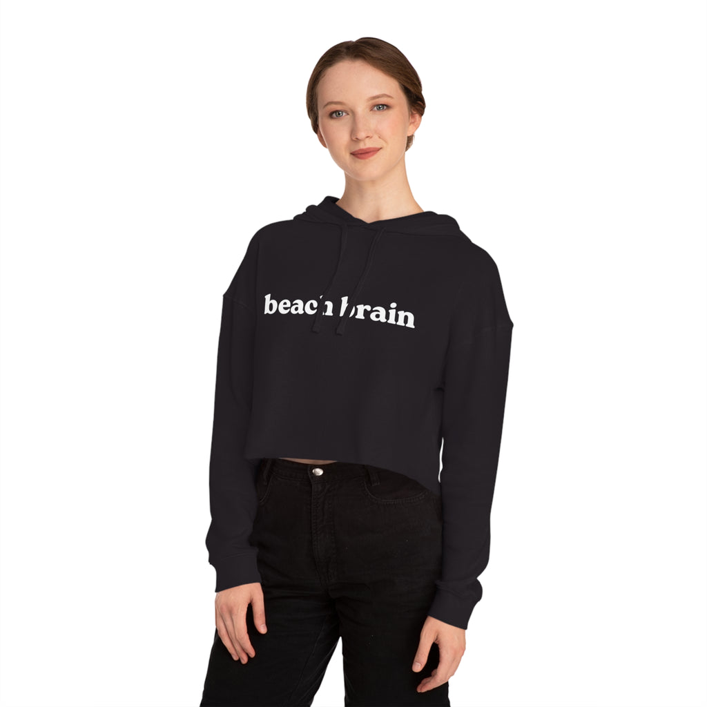 Beach Brain Cropped Sweatshirt | Fun Summer Vibes, Cute Gift for Beach Lovers, Trendy Summer Outfit, Casual Style, Vacation Essential