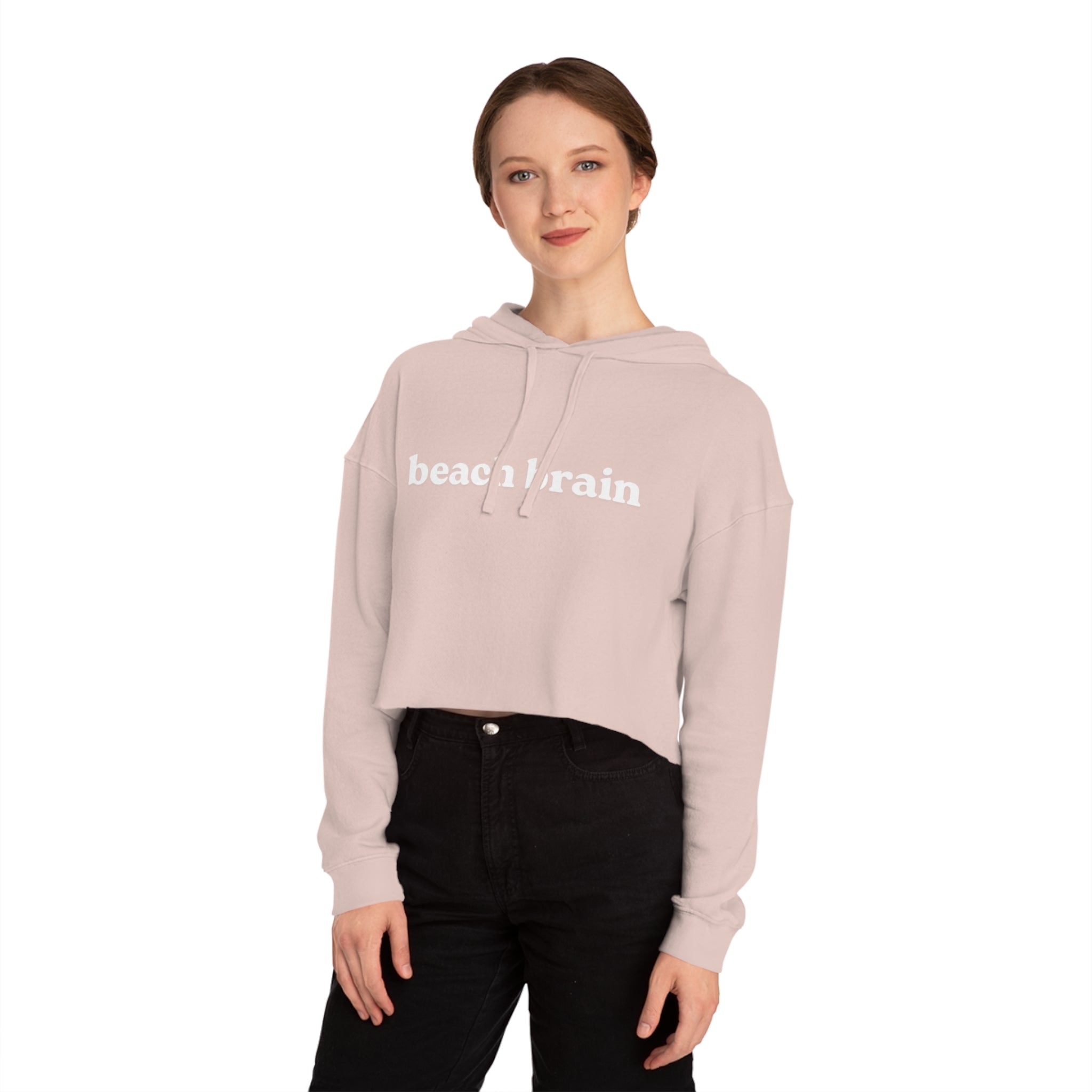 Beach Brain Cropped Sweatshirt | Fun Summer Vibes, Cute Gift for Beach Lovers, Trendy Summer Outfit, Casual Style, Vacation Essential