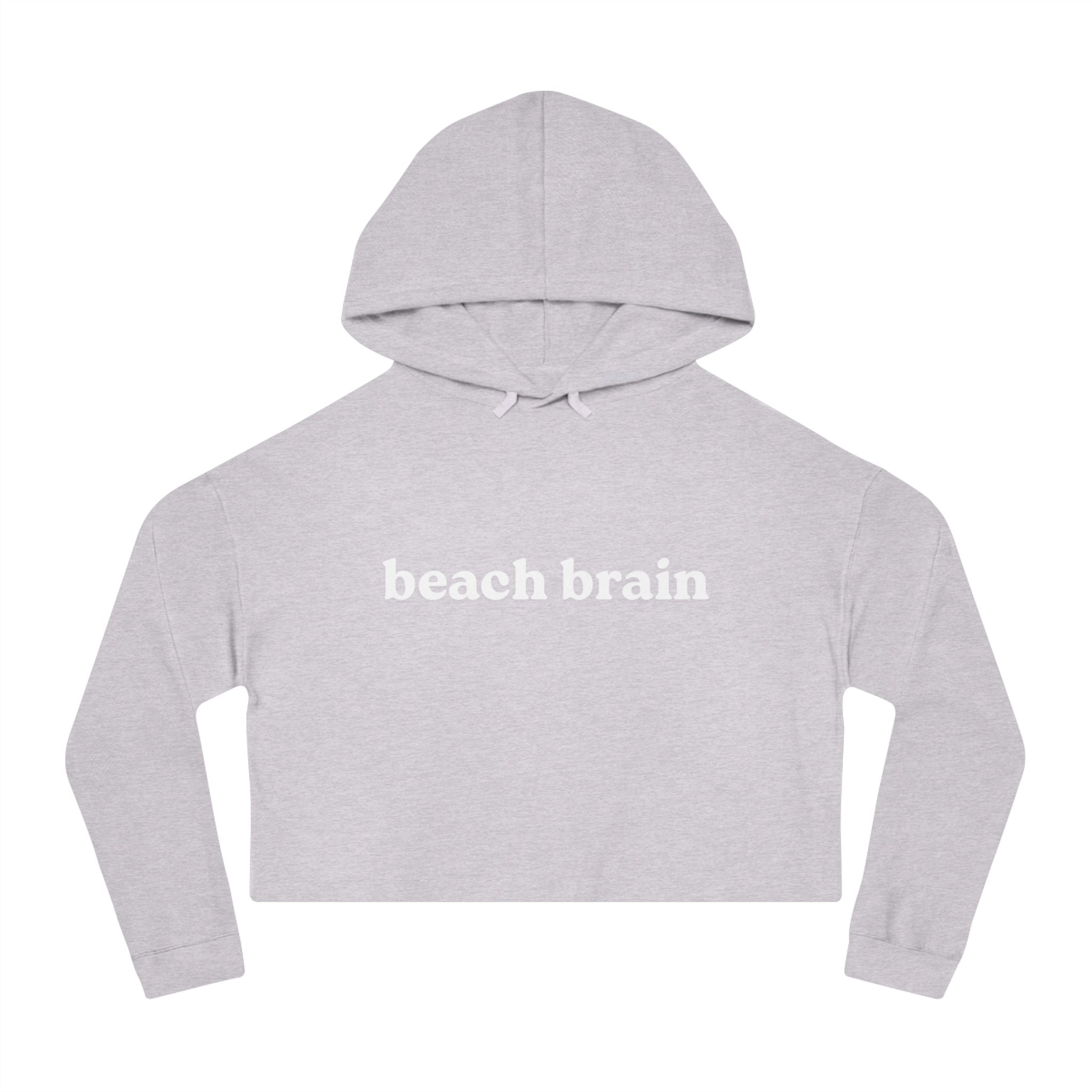 Beach Brain Cropped Sweatshirt | Fun Summer Vibes, Cute Gift for Beach Lovers, Trendy Summer Outfit, Casual Style, Vacation Essential
