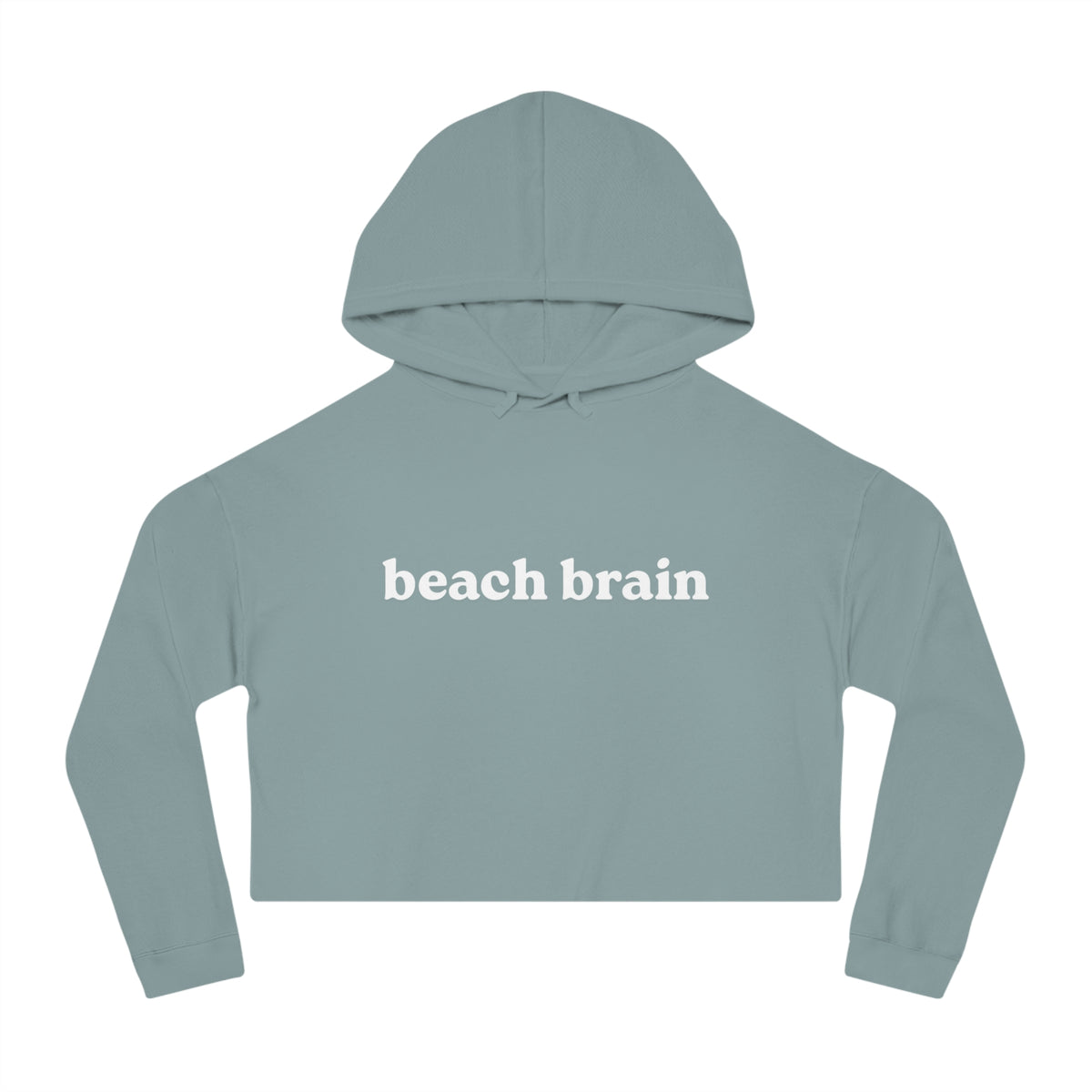 Beach Brain Cropped Sweatshirt | Fun Summer Vibes, Cute Gift for Beach Lovers, Trendy Summer Outfit, Casual Style, Vacation Essential