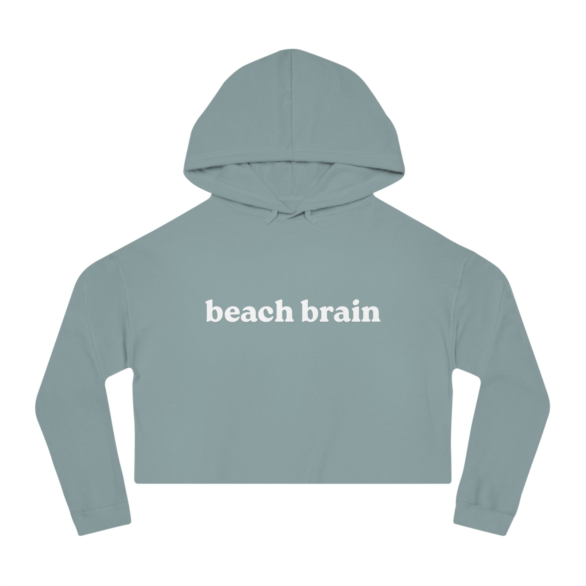 Beach Brain Cropped Sweatshirt | Fun Summer Vibes, Cute Gift for Beach Lovers, Trendy Summer Outfit, Casual Style, Vacation Essential