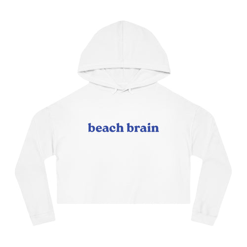 Beach Brain Cropped Sweatshirt | Fun Summer Vibes, Cute Gift for Beach Lovers, Trendy Summer Outfit, Casual Style, Vacation Essential