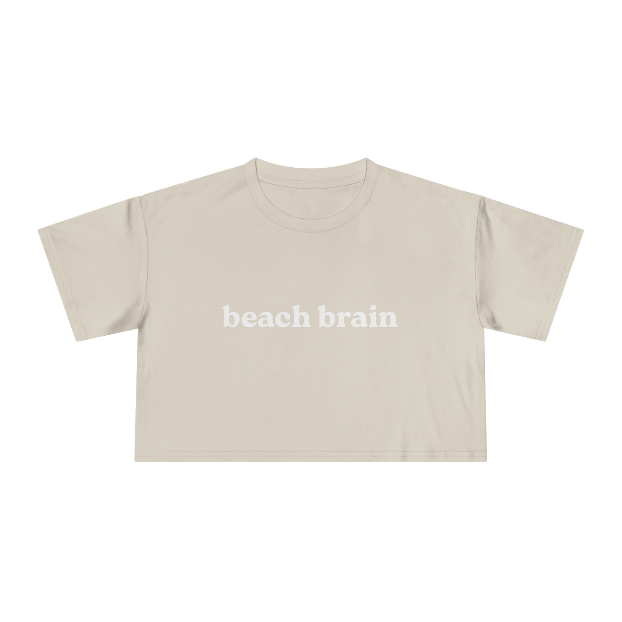 Beach Brain Women's Crop Tee | Summer Vibes, Casual Style, Gift for Her, Vacation Apparel, Trendy Top